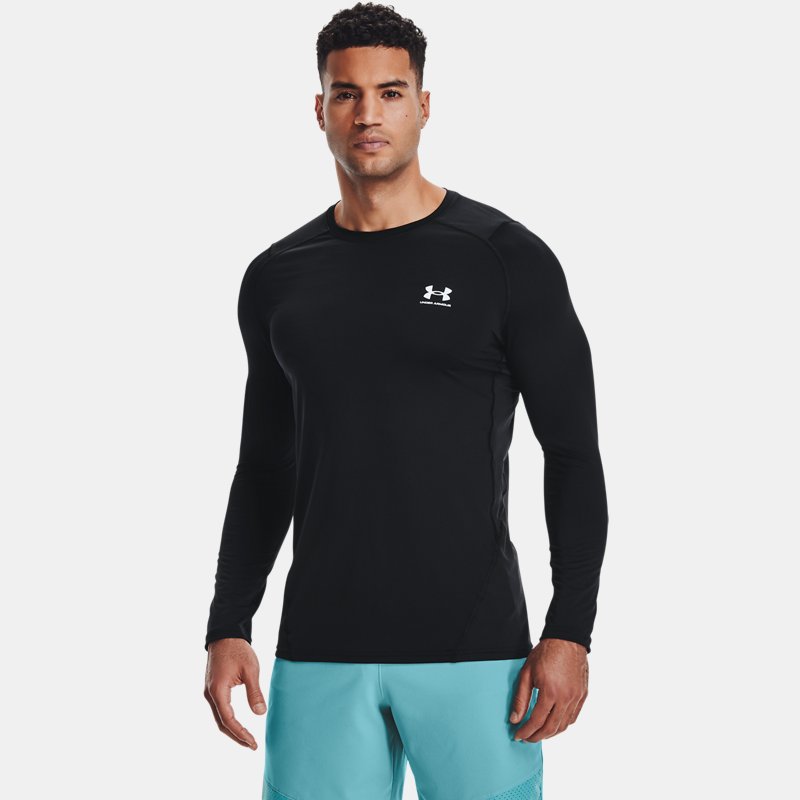 Under Armour Men's HeatGear® Fitted Long Sleeve Black / White S